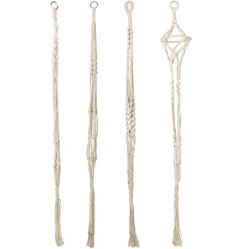 

Plant Hangers Indoor White Cotton Rope Flower Pot Hanging Planter Basket Holder For Ceiling Outdoor Garden Home Decor N