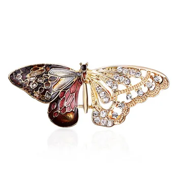 

New Women's butterfly Brooch Large Jewelry Rhinestones Pins Brooches For Women Pendant Handmade Metal Pin Badge Broches