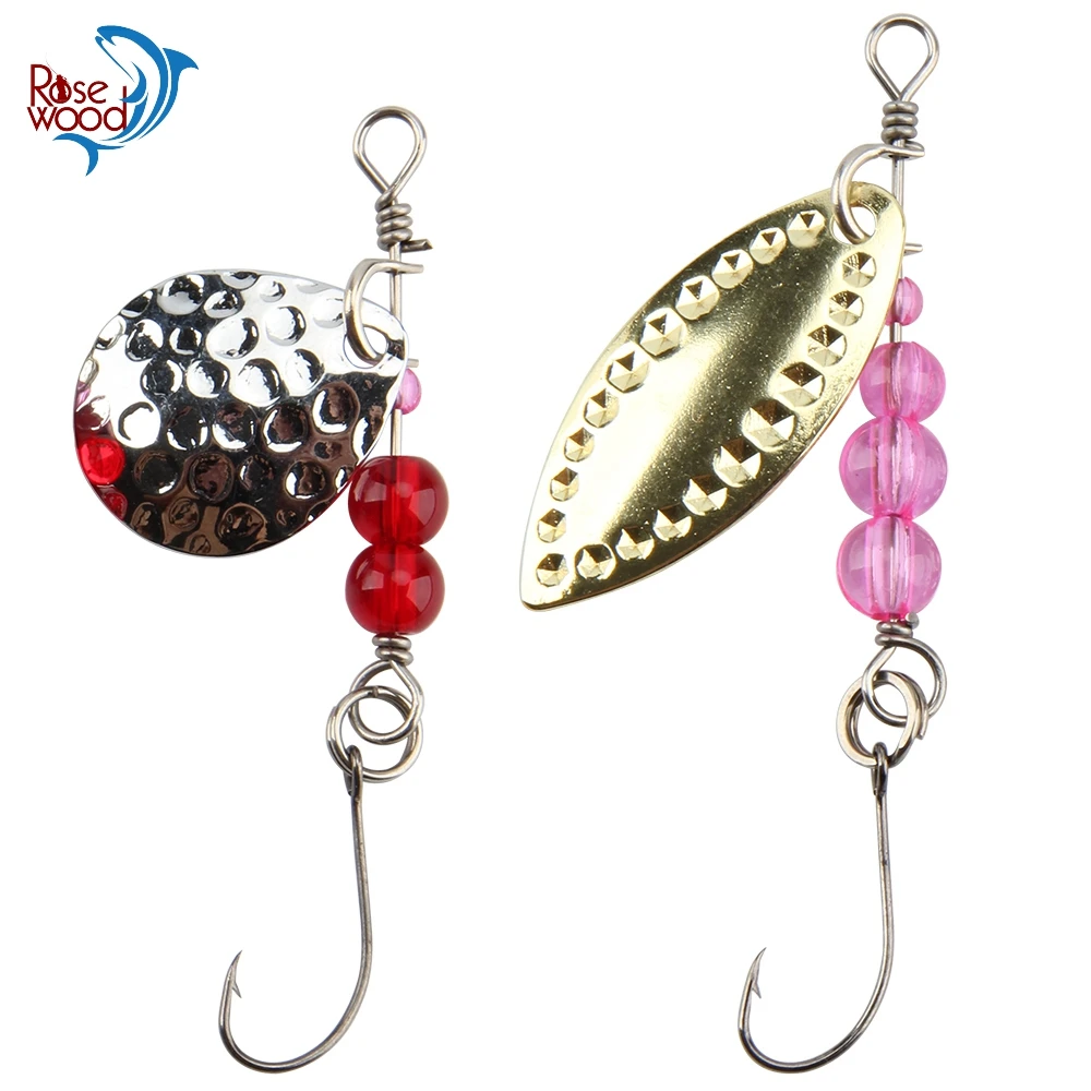 

RoseWood 4 pcs Spinner Baits Wobbler Fishing Tackle Lure Metal Sequin jigging Lure Carp Tackle Spoon Lures For Fishing 5 Colors