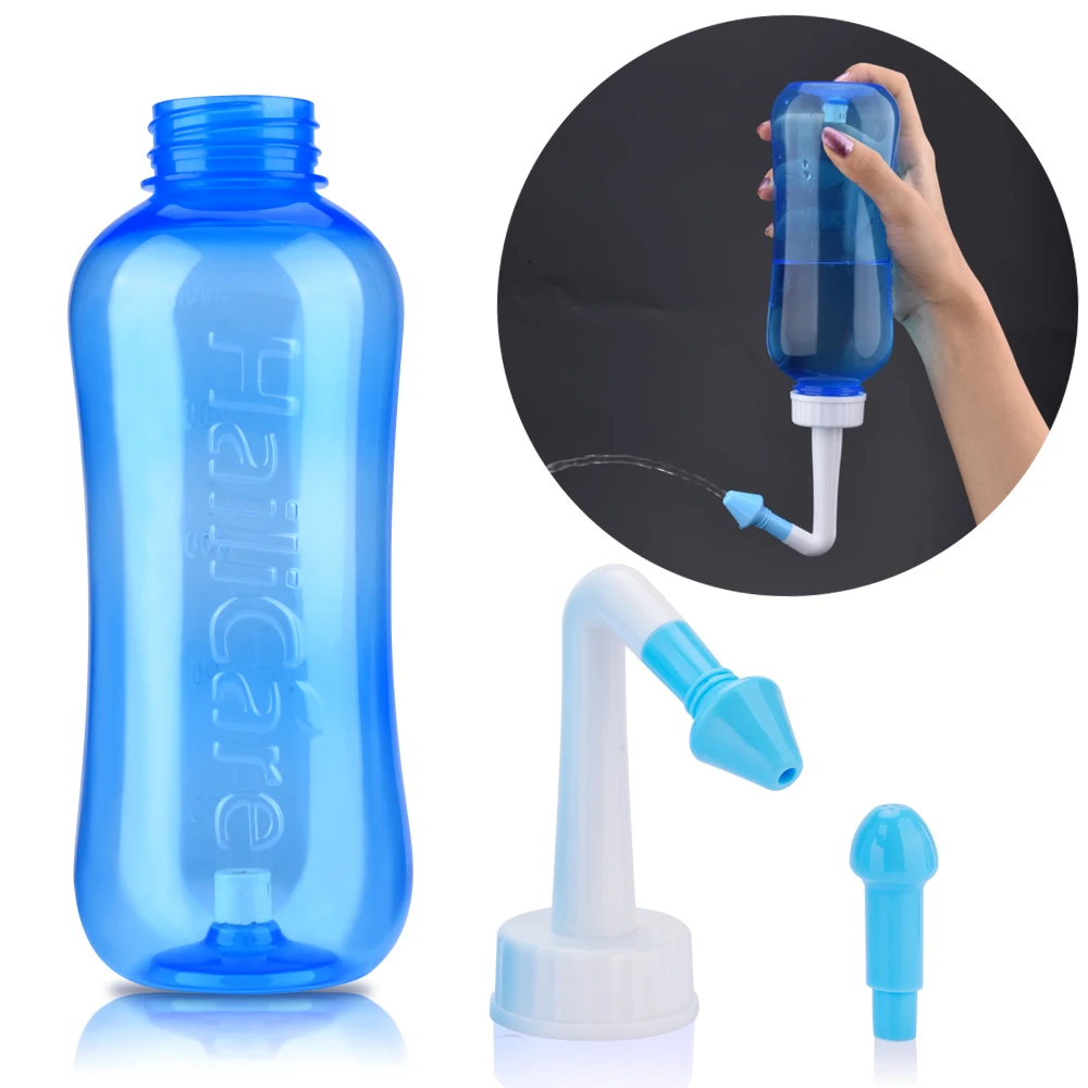 300ml Nasal Wash Sinusitis Nose Cleaner for Adults Child Allergic Rhinitis Treatment Nasal Irrigator Neti Pot Nose Cleaning Tool nasal irrigator set baby nose cleaning tools
