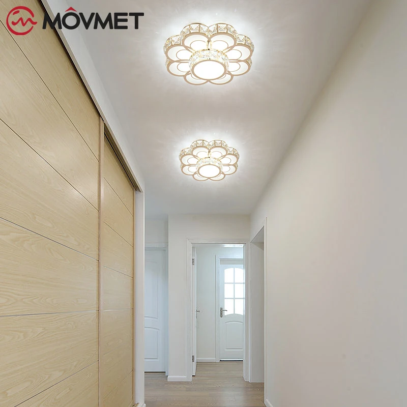 Современная хрустальная люстра в форме цветка светодиодный светильник золотого