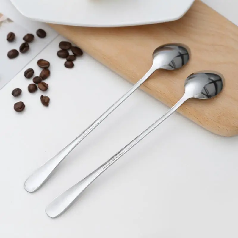 1pc Long Handle Spoon Dessert Stainless Steel Vintage Teaspoons Drink Tableware Tea Coffee Mixing Kitchen | Дом и сад