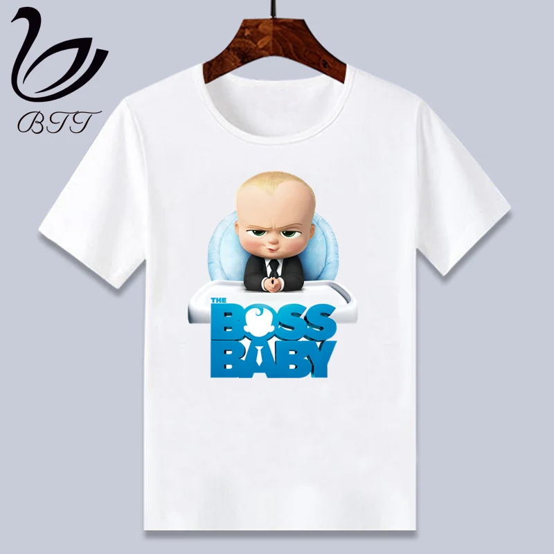 Забавная футболка для мальчиков с героями мультфильма «Boss Baby»; Футболка с принтом; дизайнерские Детские футболки; детская одежда с короткими рукавами