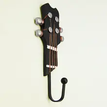 Набор из 3 декоративных настенных крючков-железных крючков, потертые шикарные крючки в форме гитары