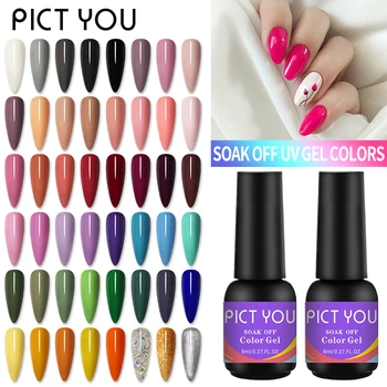 

PICT YOU 8ml UV Gel Varnish Nail Polish Set For Gellak Semi Permanent Hybrid Nails Art Off Prime White Gel Nail Polish