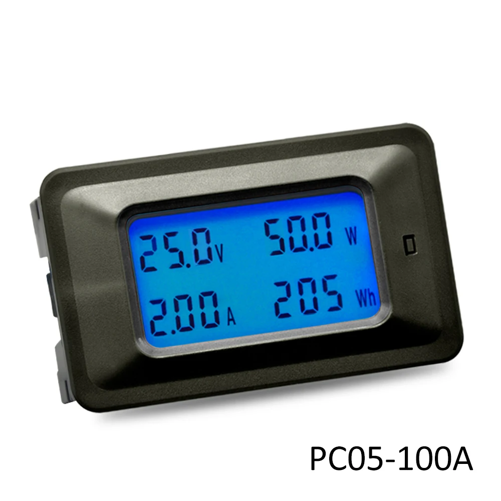 

PC05-100A LCD DC 8-100V Current Power Energy Meter Tester 100A 4 IN1 Digital Voltmeter Ammeter