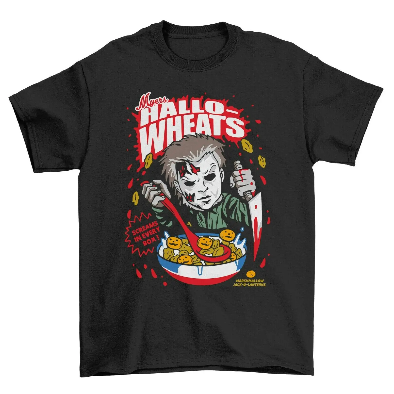 

Michael Myers Cereal Killer Funny Halloween Party Horror Slogan T-Shirt. Summer Cotton Short Sleeve O-Neck Men's T Shirt S-3XL