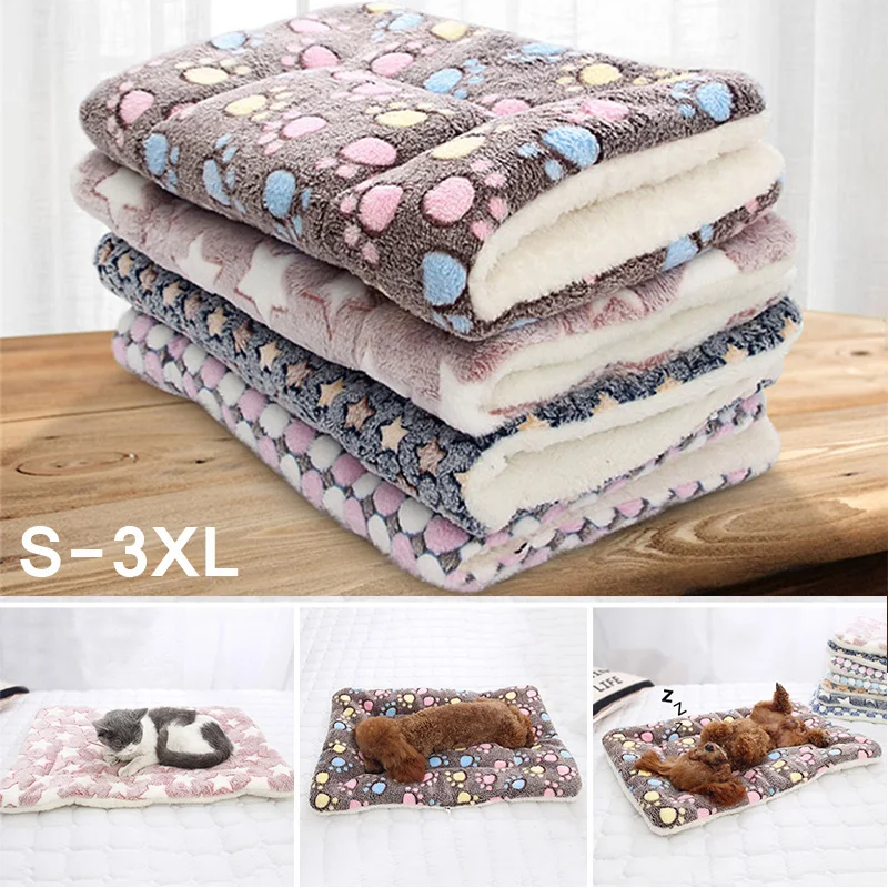 Alfombra gruesa de franela para mascotas, cama de perro, cojín de lana lavable, manta para perros pequeños y grandes, productos para mascotas