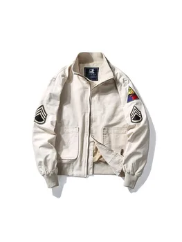 

White Bomber Jacket Men Autumn Military Loose Mens Bomber Jackets Street Wear Chaqueta Casual Hombre Fall Jacket Men Army HH50JK