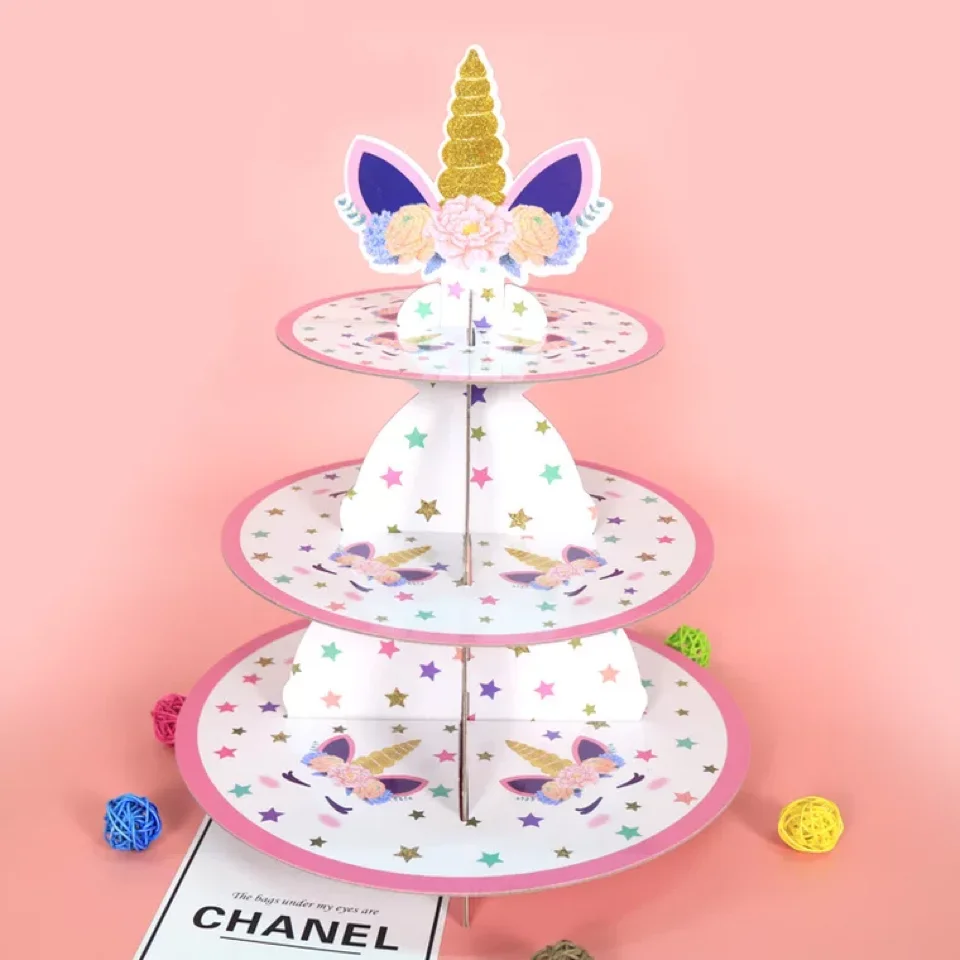 Porta Cupcakes 3 Piani Per 12 Dolci - Confezione Da 2 In Cartone Con Stellina, Per Feste E Matrimoni