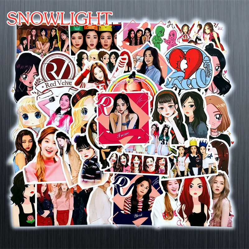 10/30/50 pcs/pack Beautiful Girl Korean Girl Group Red Velvet Stickers For Luggage Skateboard Doodle Decor Laptop Motocycle Car