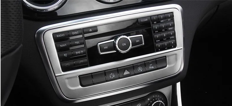 Серебряная центральная консоль CD рамка декоративная накладка для Mercedes Benz GLA X156 CLA C117 200 220 260- нержавеющая сталь - Название цвета: 7 button silver