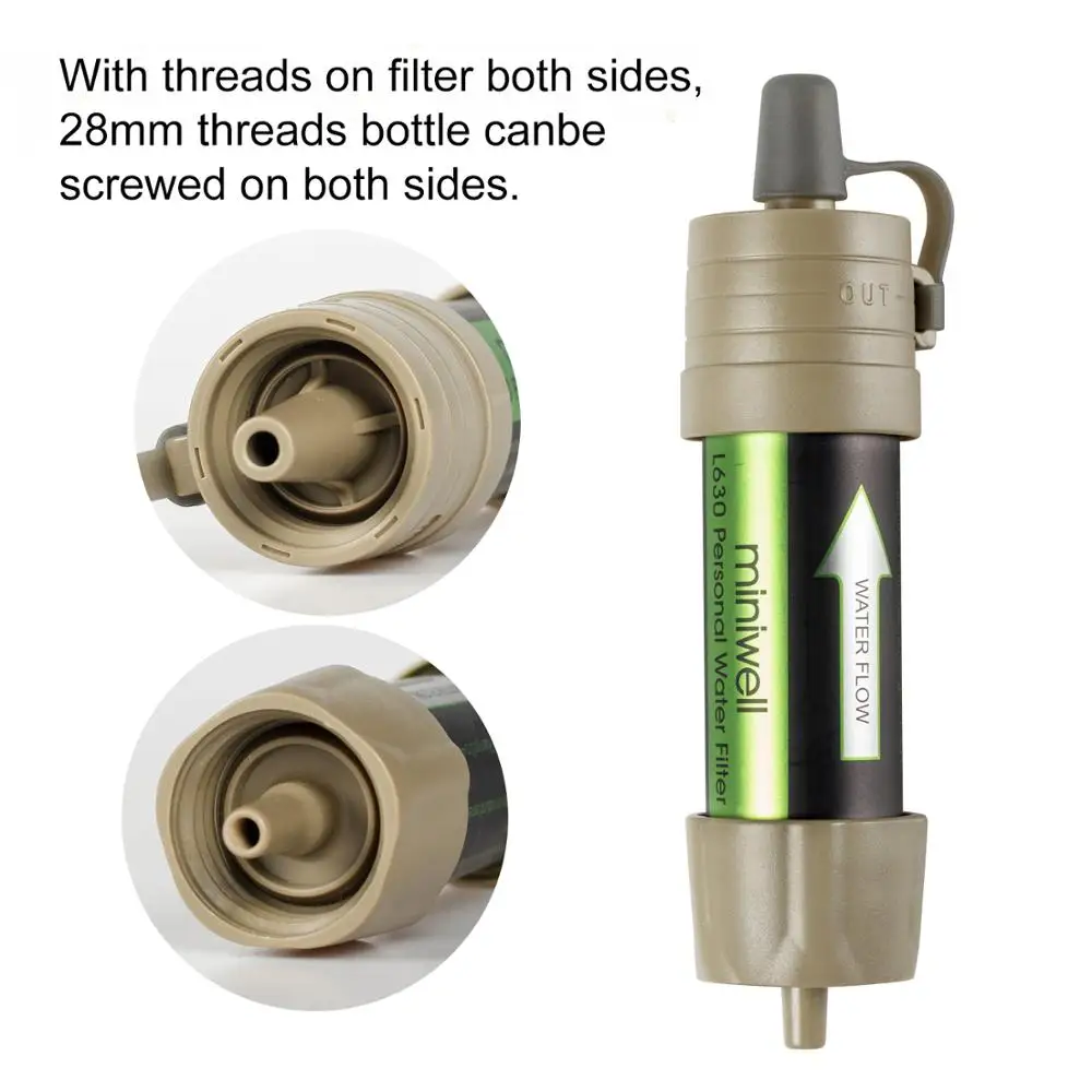 Lightweight 2000 Liters Filtration Capacity Outdoor Camping Hiking Traveling Emergency Supplies Portable Water Filter Water Purifier