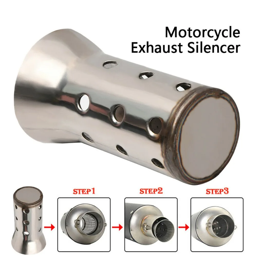 60mm Shiwaki Exhaust Muffler Pipe Motorcycle Exhaust Can Muffler Pipe Baffle 