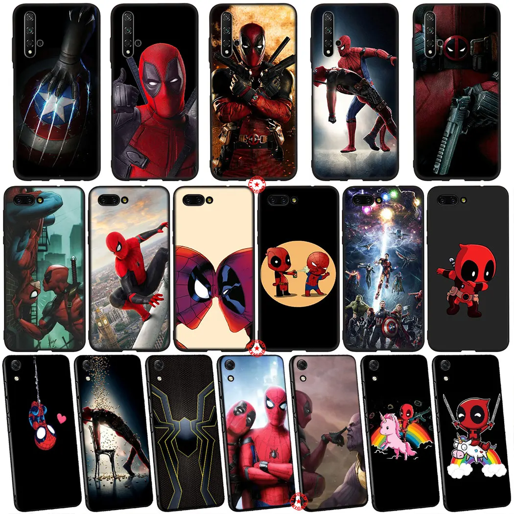 Y47 Marvel Deadpool Spiderman Soft Silicone Phone Case for Huawei Honor View 20 30 V30 9X Pro 20S Note 10 9 Lite |