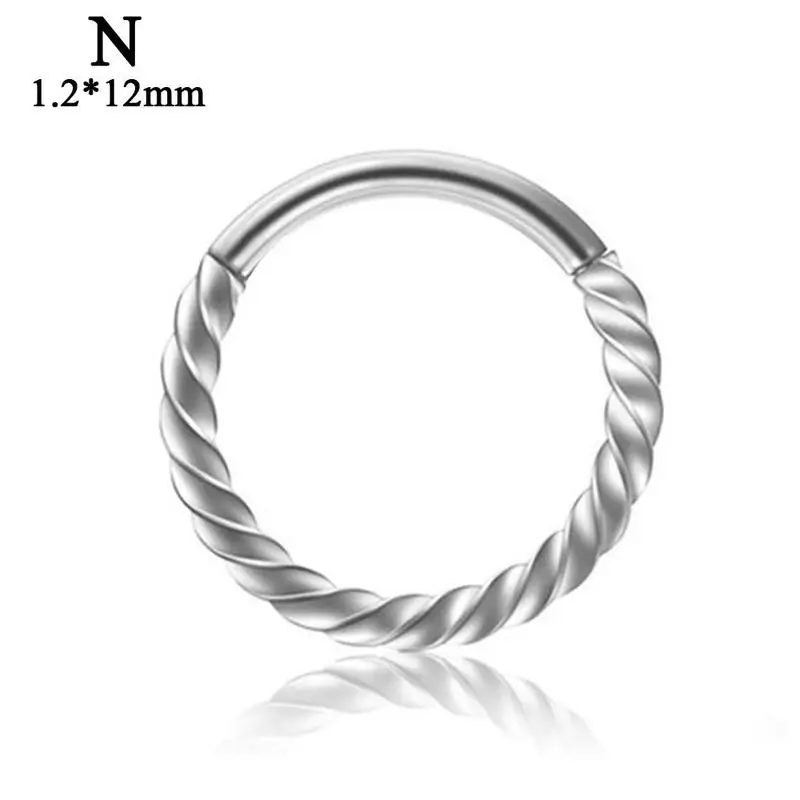 1PC 6mm to 12mm 16g Steel Hinged Segment Clicker Ring Nose Septum Piercing Helix Cartilage Daith Twist Hoop 