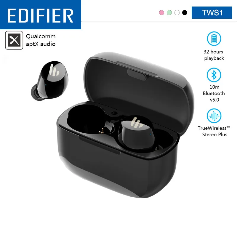 EDIFIER TWS1 Беспроводной Bluetooth наушники V5.0 Поддержка aptX IPX5 сенсорный Управление 3D