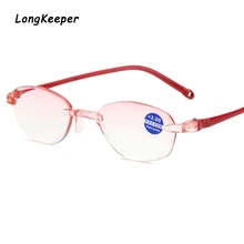 Ультралегкие очки для чтения без оправы для женщин и мужчин, бизнес, анти-Blu-Ray компьютерные очки для чтения, Пресбиопия 1,0-4,0