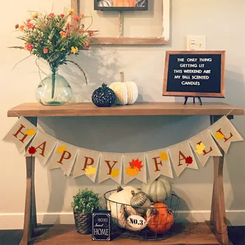 

Happy Fall Thanksgiving Maple Leaf Theme Mabula Flag Swallowtail Flag