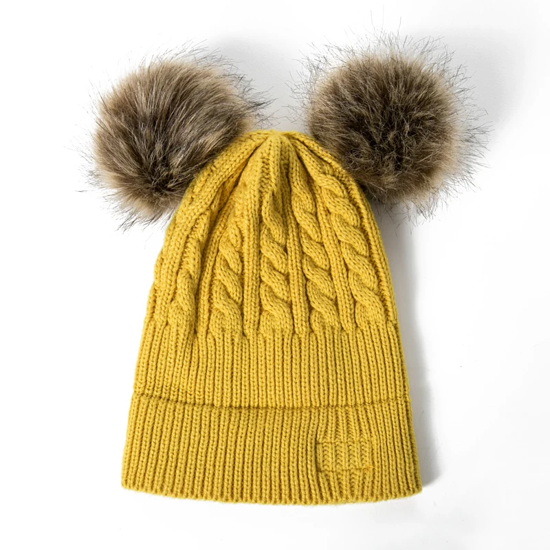YEABIU, милая шапка для мальчиков и девочек, детская зимняя шапка для девочек, вязаные шапочки, плотная детская шапка, Детская Хлопковая вязаная теплая шапка