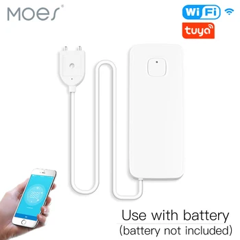 

WiFi Smart Flood Sensor Water Leakage Detector Flood Overflow Alert Security Alarm System Tuya/Smart Life App Remote Control