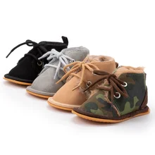 Стиль; зимние теплые ботинки с ворсом внутри для малышей; обувь для мальчиков; нескользящая резиновая подошва; обувь для новорожденных; обувь для малышей