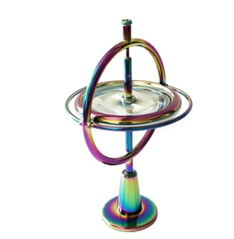 Металлический гироскоп анти-Гравитация наука и образование игрушка вращение баланс механический гироскоп - Цвет: Серый