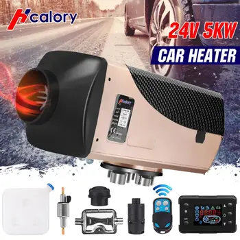 

Hcalory 24V 5000KW Car Heater Air Diesel Heater New LCD Monitor + Tank Remote Control for RV Boats Trailer Truck Motorhome