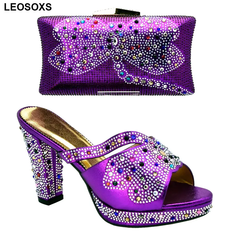 

New Arrival Latest Design Matching Italian Shoe and Bag Set.royal Blue Wedding and Party African Shoes and Bag Set for Wedding