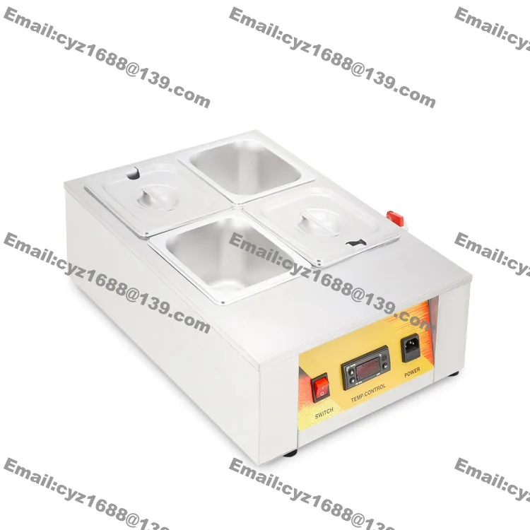 Commercial Use 110v 220v Electric 4 Pot Bain Marie Chocolate Melting Pot Melter Boiler Warmer Tempering Machine