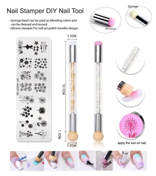 

1PC Transfer Pen Manicure plate Tools Nail Art Clear Jelly Silicone Stamping Blooming Pen Convenient Use
