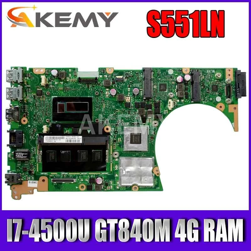 S551LN для ASUS S551LB S551LA Vivobook материнская плата ноутбука I7-4500U GT840M 4G RAM REV2.2 тестовая