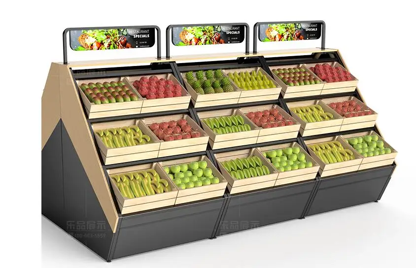 Fruit and vegetable display rack fresh supermarket convenience store fruit and vegetable shelf fruit store gangmu Zhongdao