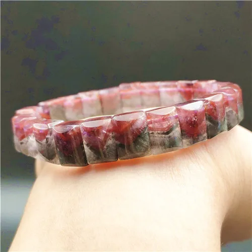 11x8mm Beads 11 мм натуральный ауральит 23 браслет Канада Кристалл прямоугольный бисер мужской женский натуральный красный фиолетовый камень браслет бижутерия AAAAA - Цвет камня: 11x8mm Beads