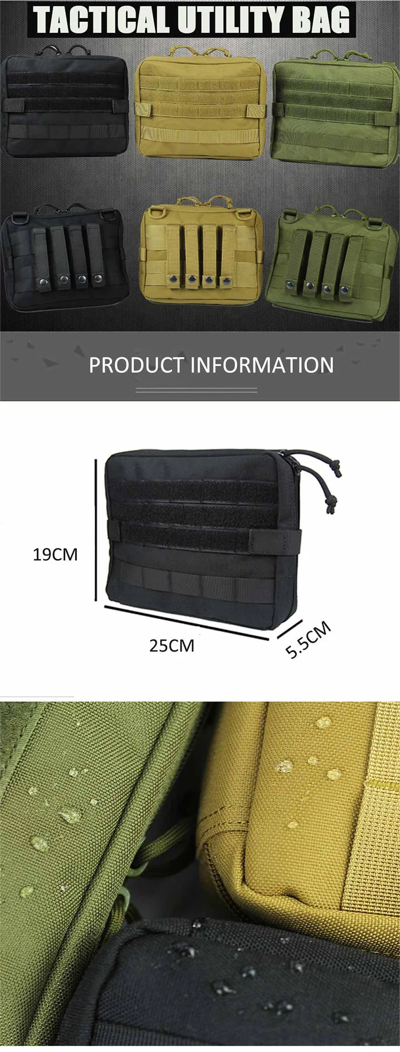 EDC сумка для инструментов военная система тактическая Сумка MOLLE Рюкзак армейские сумки спортивные многофункциональные водонепроницаемые 1000D нейлоновые сумки для альпинизма