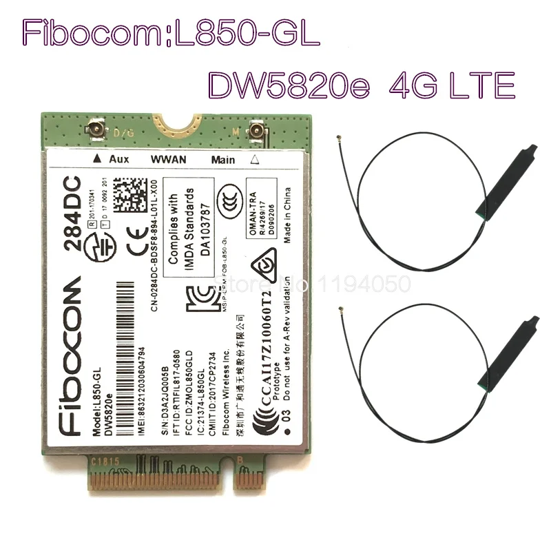 Для Dell DW5820e Fibocom L850-GL LTE/WCDMA 4G модуль карты WWAN 0284DC 284DC