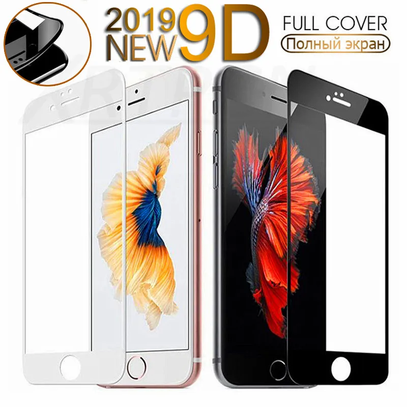 

9D Protective Glass On The For iPhone 6S 6 7 8 plus X Xs Tempered Screen Protector Curved Glass on iPhone 7 8 x Protection Film