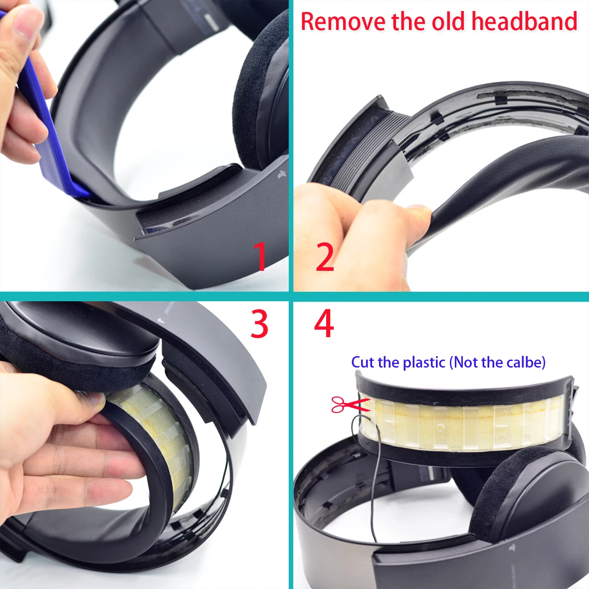 Ear Pads Earpads Cushion Earmuffs With Headband for Sony PS3 Wireless Stereo Headset Playstation 3 ( CECHYA-0080)