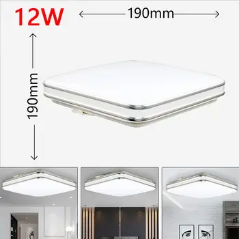 

Modern LED Ceiling Lights 12W 220V Square Double Silver Led Ceiling Lamps Surface Mounted for Living Room Lighting Fixture