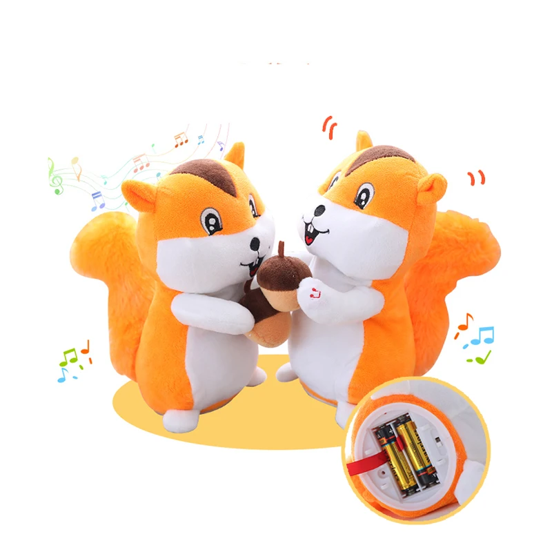 

20cm Talking squirrel doll plush doll singing baby electric learning talking child