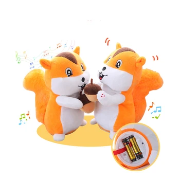 

20cm Talking squirrel doll plush doll singing baby electric learning talking child