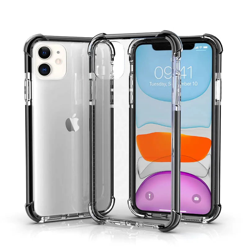 Clear Black Для iPhone 11 чехол 5,8 дюймов 6,1 дюймов 6,8 дюймов гибридный ударопрочный ТПУ и PC задняя крышка для iPhone XS MAX XR - Цвет: Clear Black