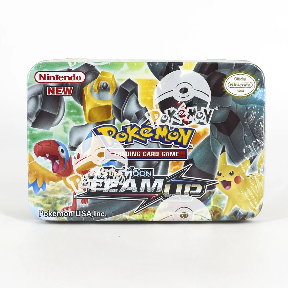 Takara Tomy TCG Pokemon Card Мега тренажер энергия Солнце Луна Коллекционная доска 42 карточные игрушки флэш-карты металлическая коробка для детей