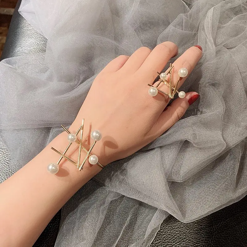 MENGJIQIAO дизайн Необычные преувеличенные Регулируемые кольца для женщин элегантные перламутровые Кольца ювелирные изделия