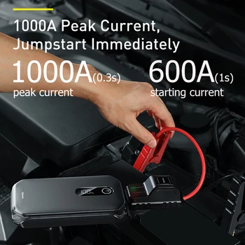 Baseus 1000A Car Jump Starter Power Bank 12000mAh Portable Battery Station For 3.5L/6L Car Emergency Booster Starting Device 2