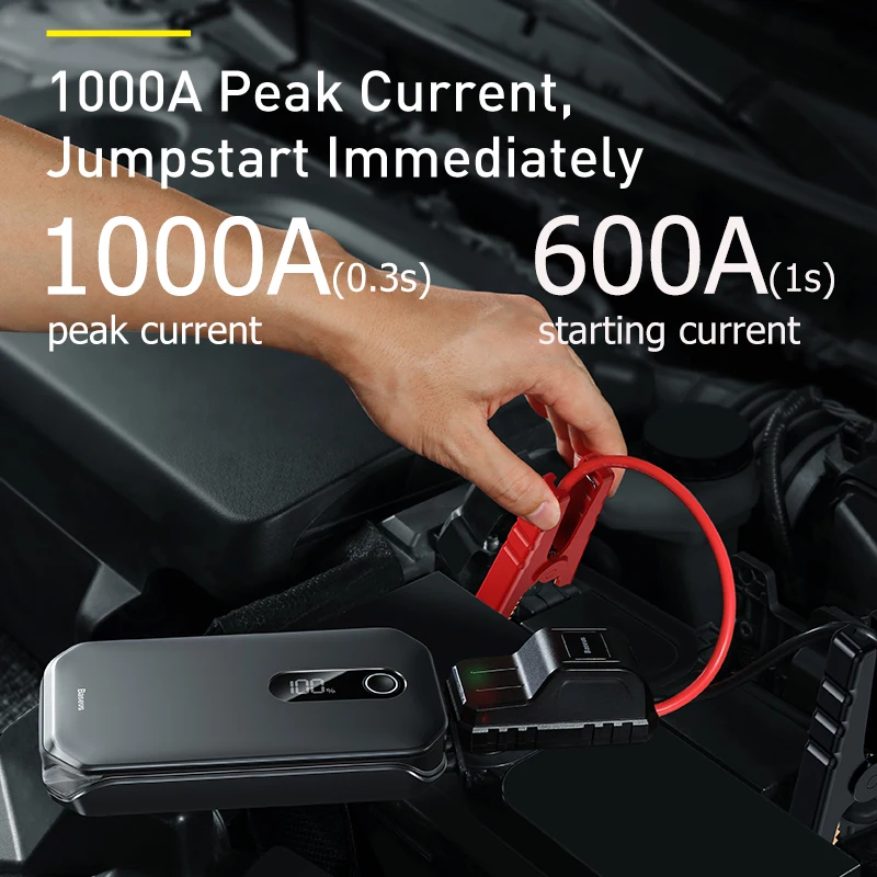 US $65.99 Baseus 1000a Car Jump Starter Power Bank 12000mah Portable Battery Station