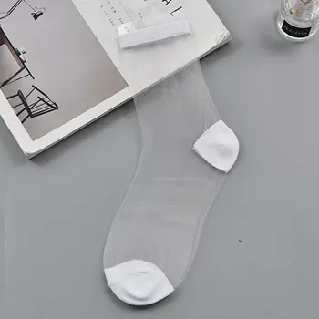 

Super Thin Crystal Silk Middle Socks Breathable Fashion Casual Comfortable Middle Socks 2019 waresale Fashions