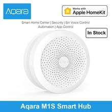 Original Aqara M1S Hub Smart Gateway APP control with adjust color brightness Light work For Apple Homekit Compatible 30 devices