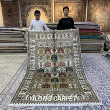 Yilong 5'x8' Шелковый персидский ковер ручной работы четыре сезона прочный ковер(YXR361B
