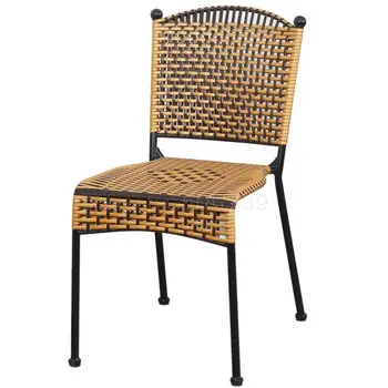 

Woven Rattan Chair Plastic Children's Rattan Chair Single Backrest Chair Household Adult Dining Chair Outdoor Balcony Leisure
